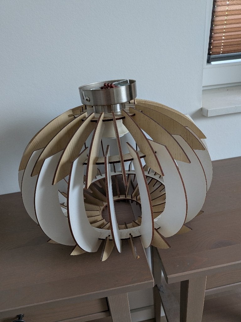 Plafonnière japandi stijl, Ophalen, Gebruikt, E27 (groot), Plafondlamp