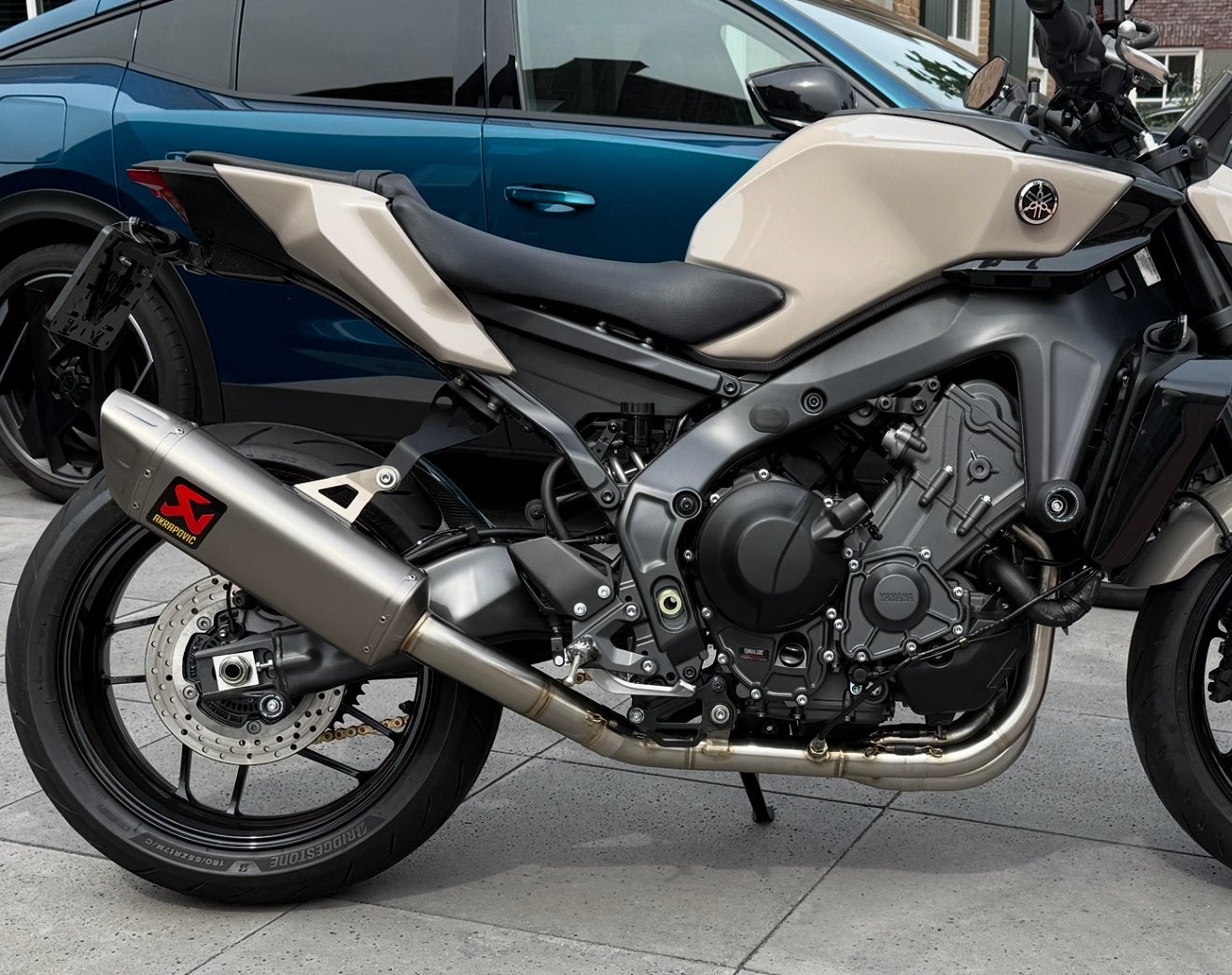 Akrapovic Racing Titanium + Trackday pipe Yamaha R9 / MT09, Motoren, Ophalen of Verzenden, Gebruikt