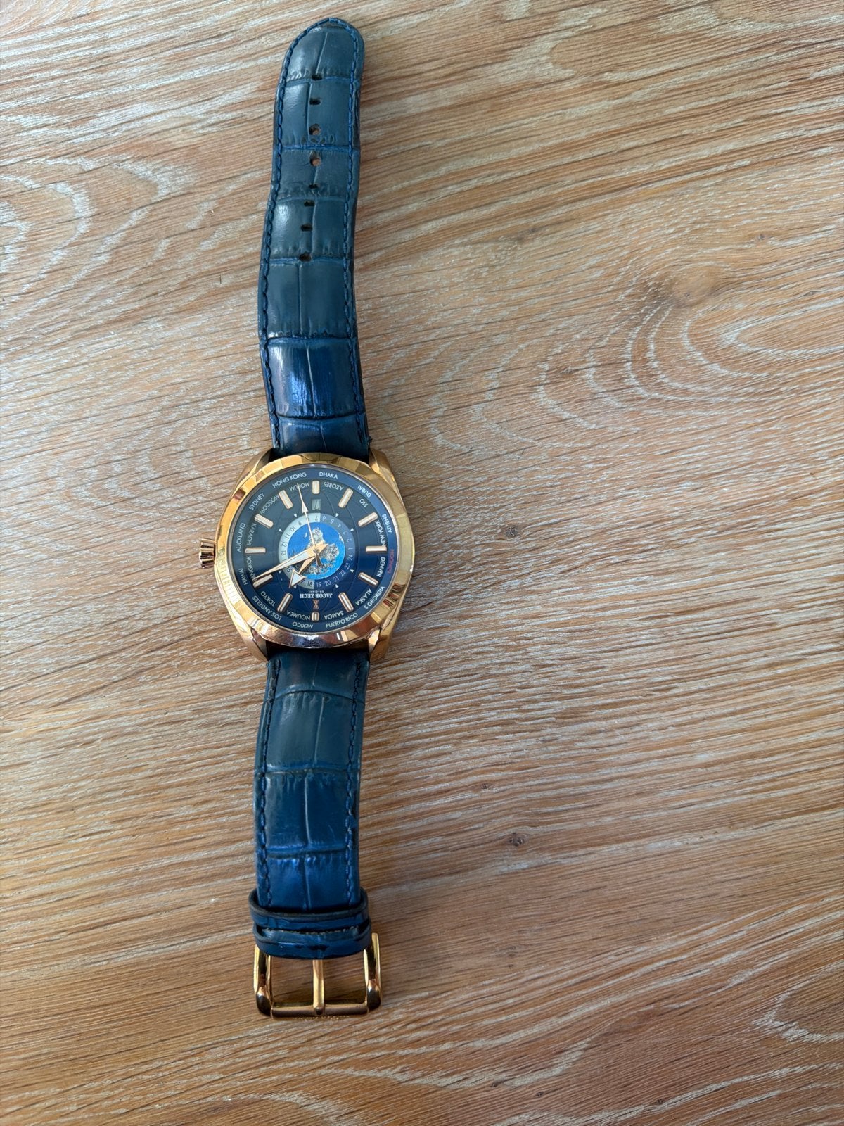 Jacob Zech London Worldtimer Polshorloge, Overige merken, Overige materialen, Polshorloge, Ophalen of Verzenden