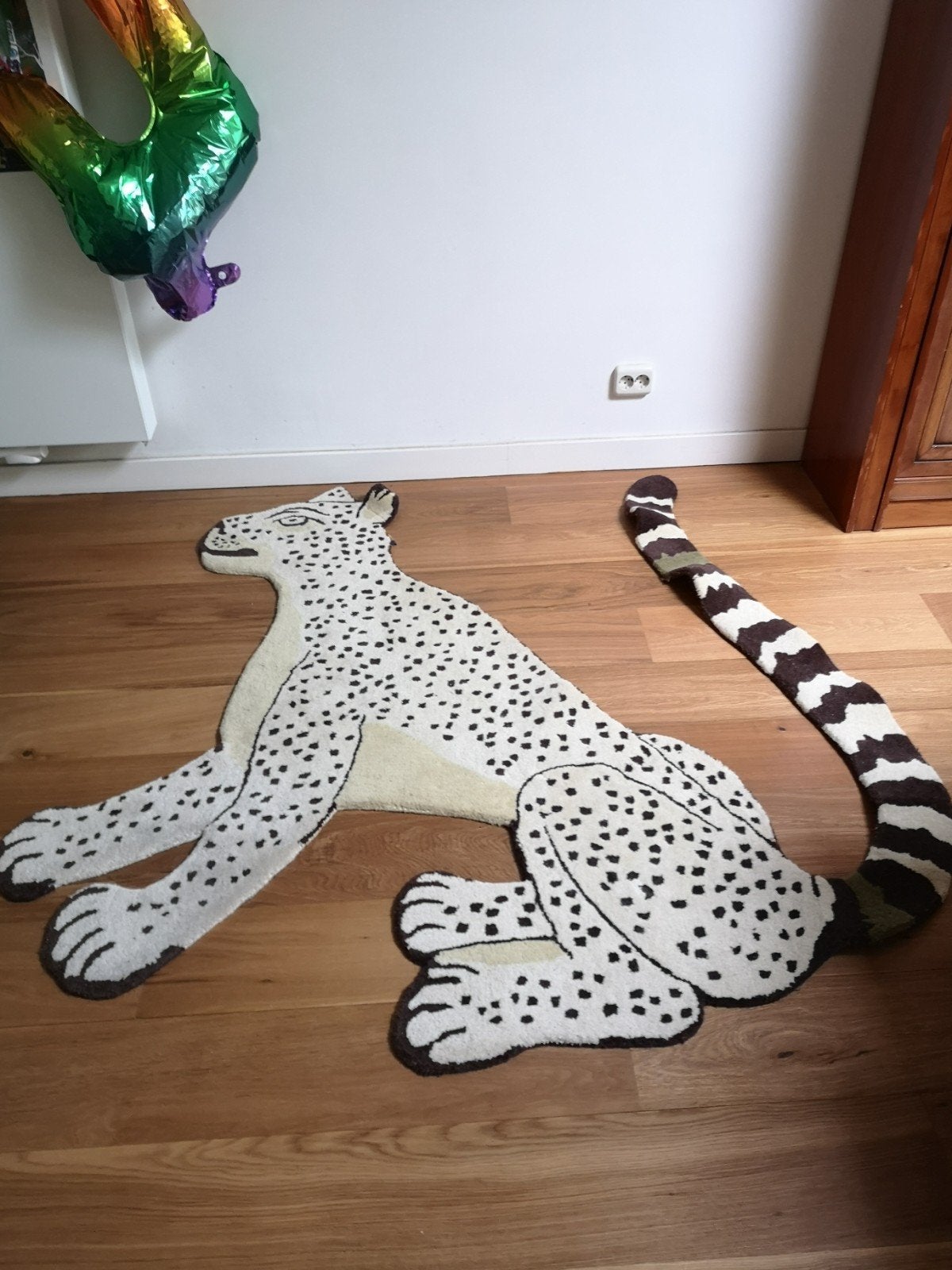 Leopard vloerkleed - Doing goods, Dierenprint, Speels, 100 tot 150 cm, Bruin, Zo goed als nieuw