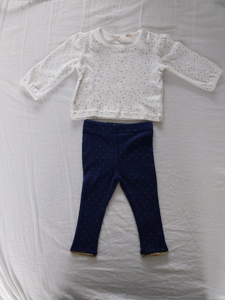 Setje Bonjour Bebe broekje met shirtje meisje maat 56 NIEUW, Meisje, Nieuw, Ophalen of Verzenden, Setje