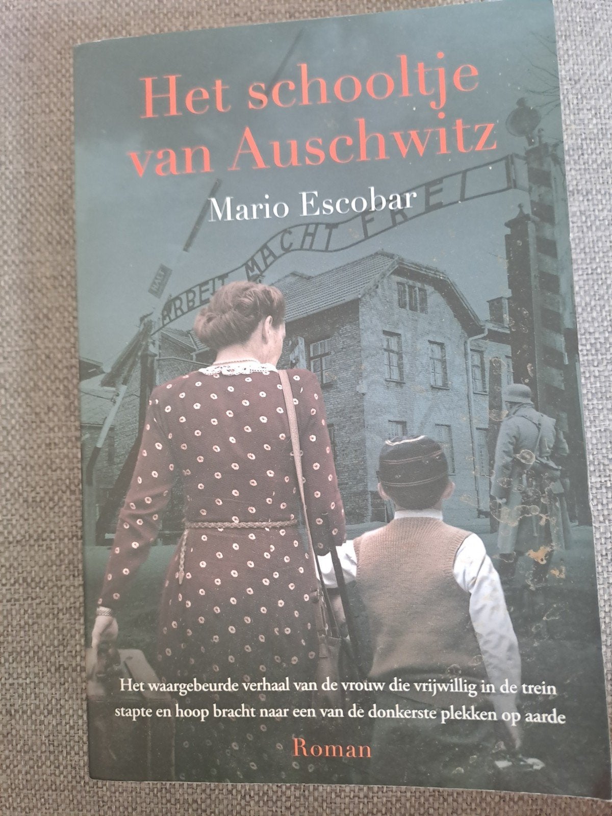 Mario Escobar - Het schooltje van Auschwitz zijkant koffievl, Boeken, Ophalen of Verzenden, Gelezen, Mario Escobar