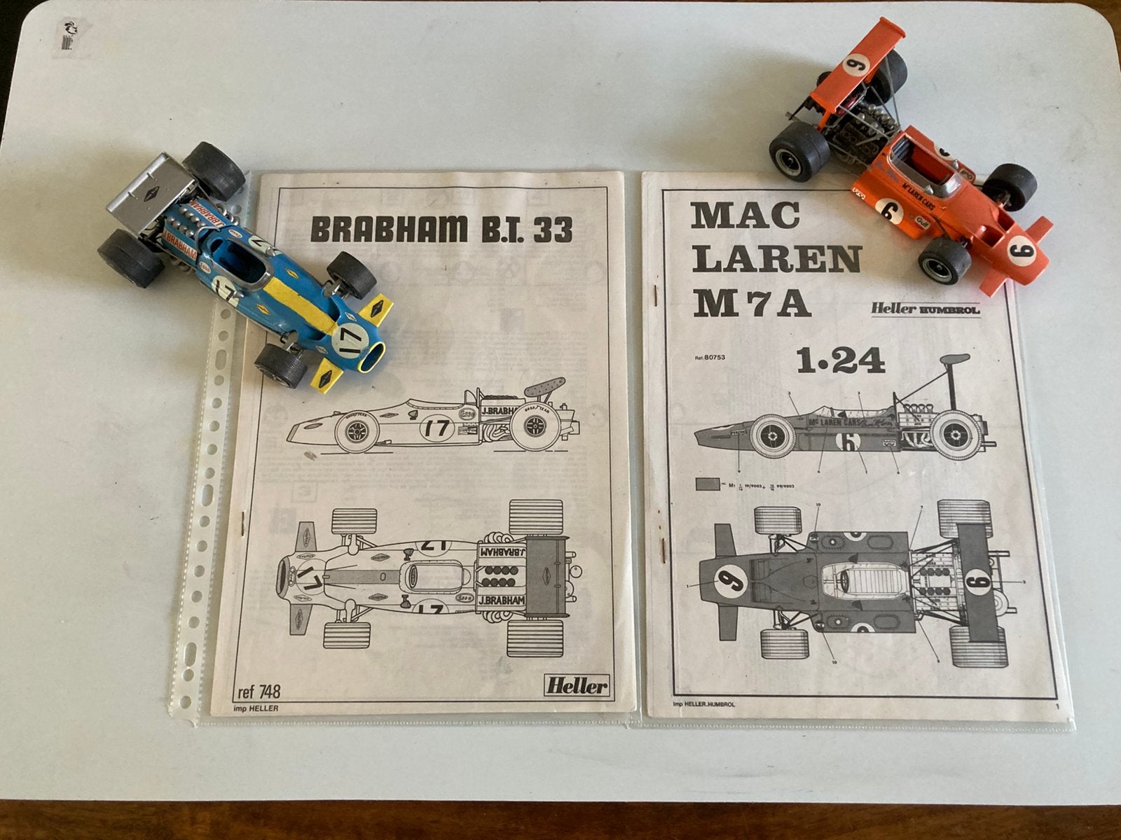 2 x heller F1 maclaren + brabham schaal 1:24, Ophalen of Verzenden, Gebruikt, Formule 1