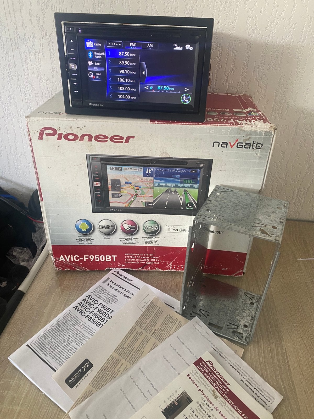 Pioneer F950BT universele apple radio Bluetooth touchscreen, Ophalen of Verzenden, Gebruikt