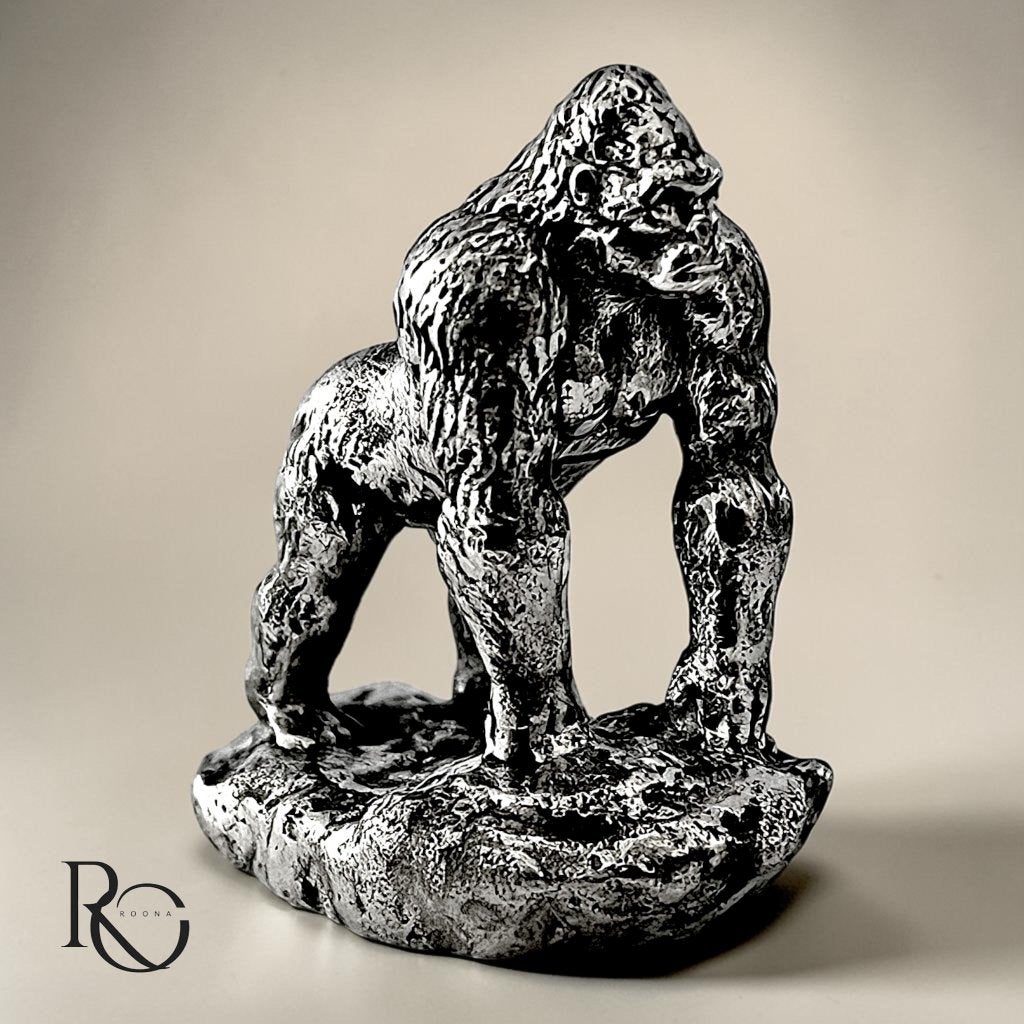Zilveren gorilla miniatuur 925 sterling zilver, Ophalen of Verzenden, Zilver