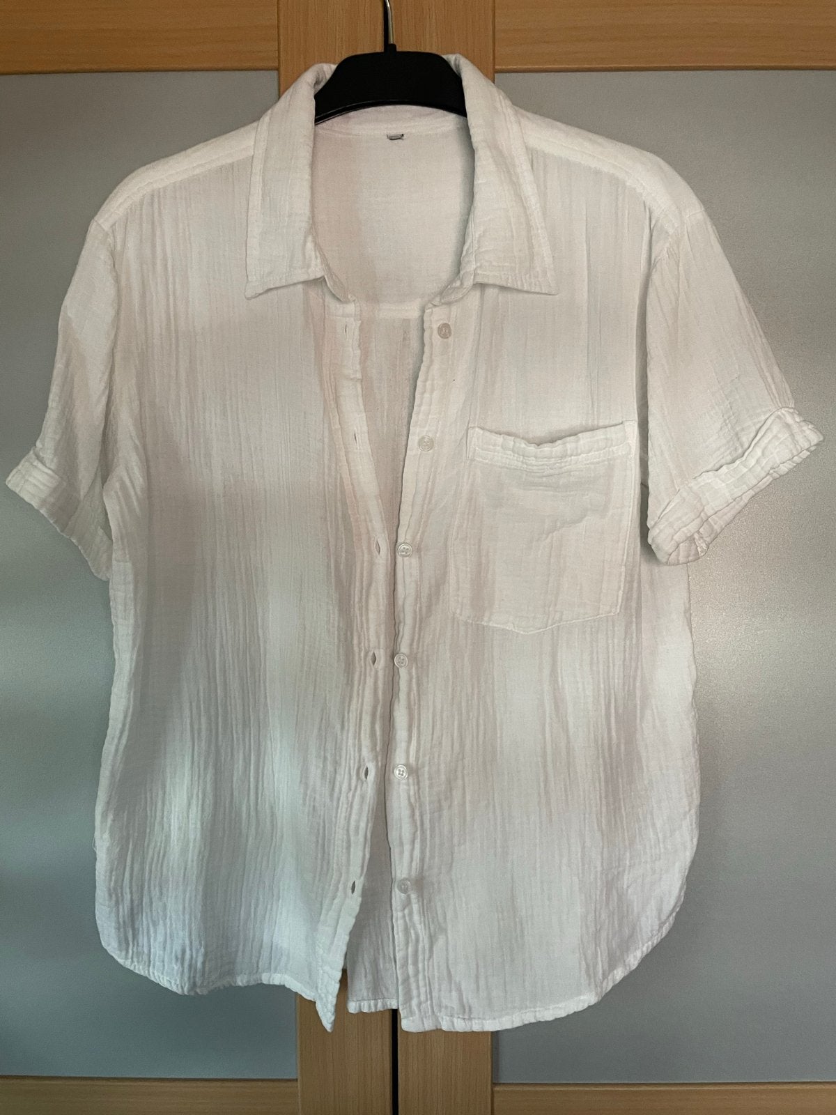 Witte blouse maat M/L - Oksel tot oksel 55 cm, Verzenden, Zo goed als nieuw, Maat 42/44 (L), Wit