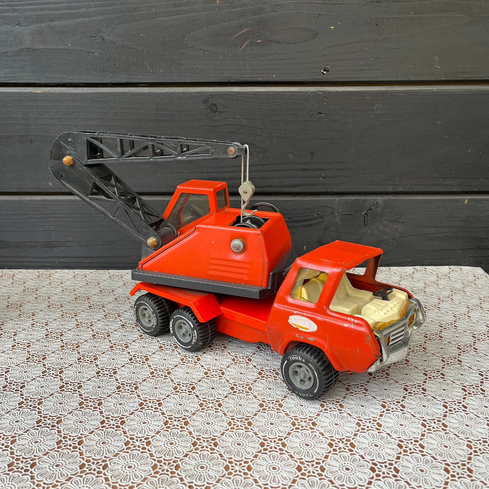 Vintage Tonka Hijskraan (Jaren 70) – Oranje Metaal Speelgoed, Ophalen of Verzenden