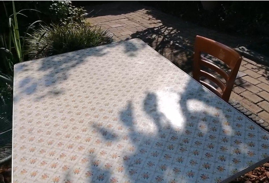 Vintage tuintafel /  retro campingtafel /inklapbaar, Ophalen, Gebruikt, Rechthoekig, Kunststof