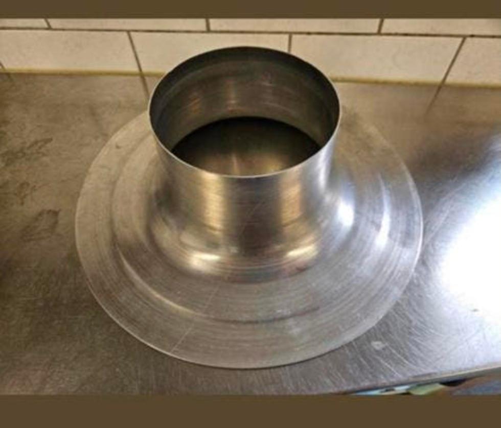 Roestvrijstalen Verloopstuk/ ventilate pijp/ kachelpijp, Huis en Inrichting, Kachels, Ophalen of Verzenden, Gebruikt, Hout