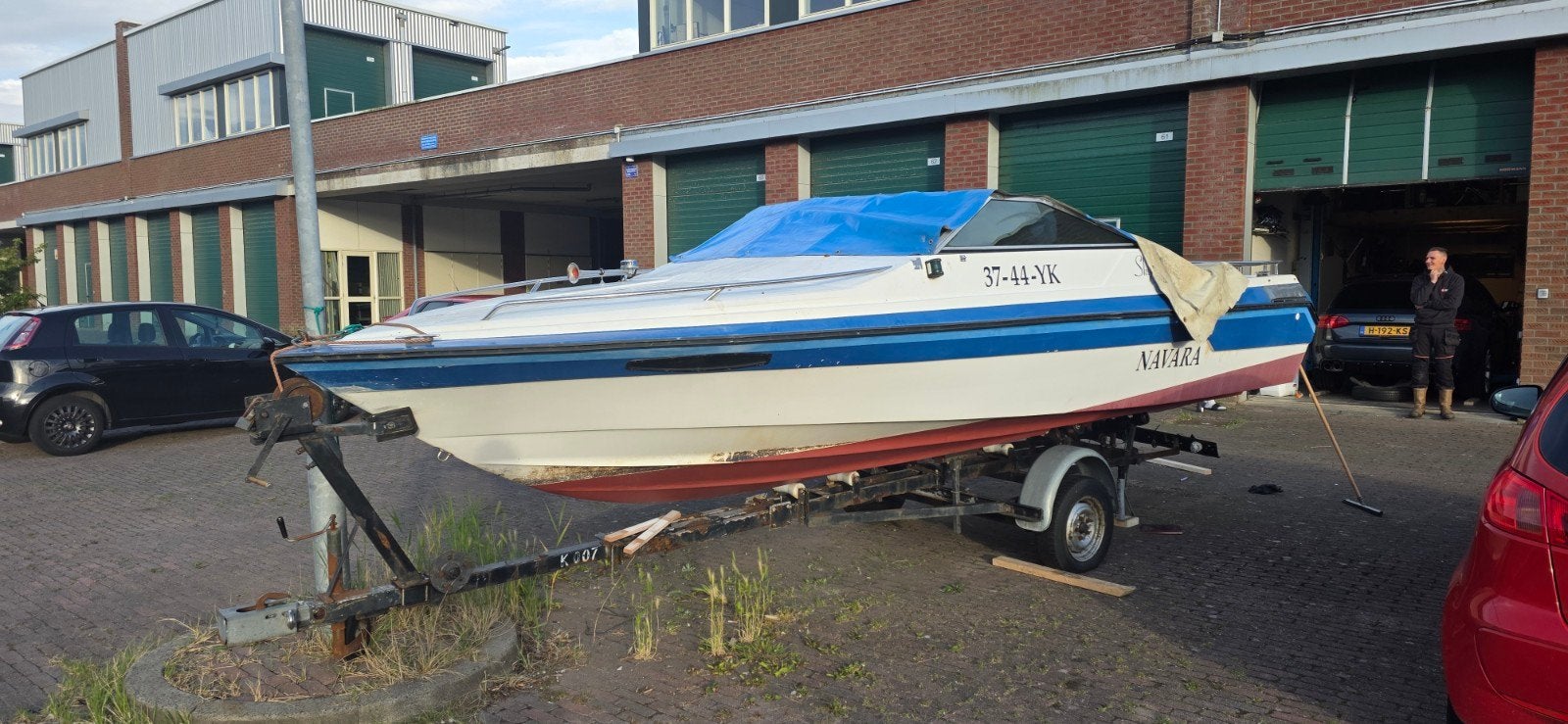 Skyrider / Navara Speedboot + Mariner 40 PK + Trailer, Watersport en Boten, Ophalen, Overige merken, Gebruikt, Elektrische start