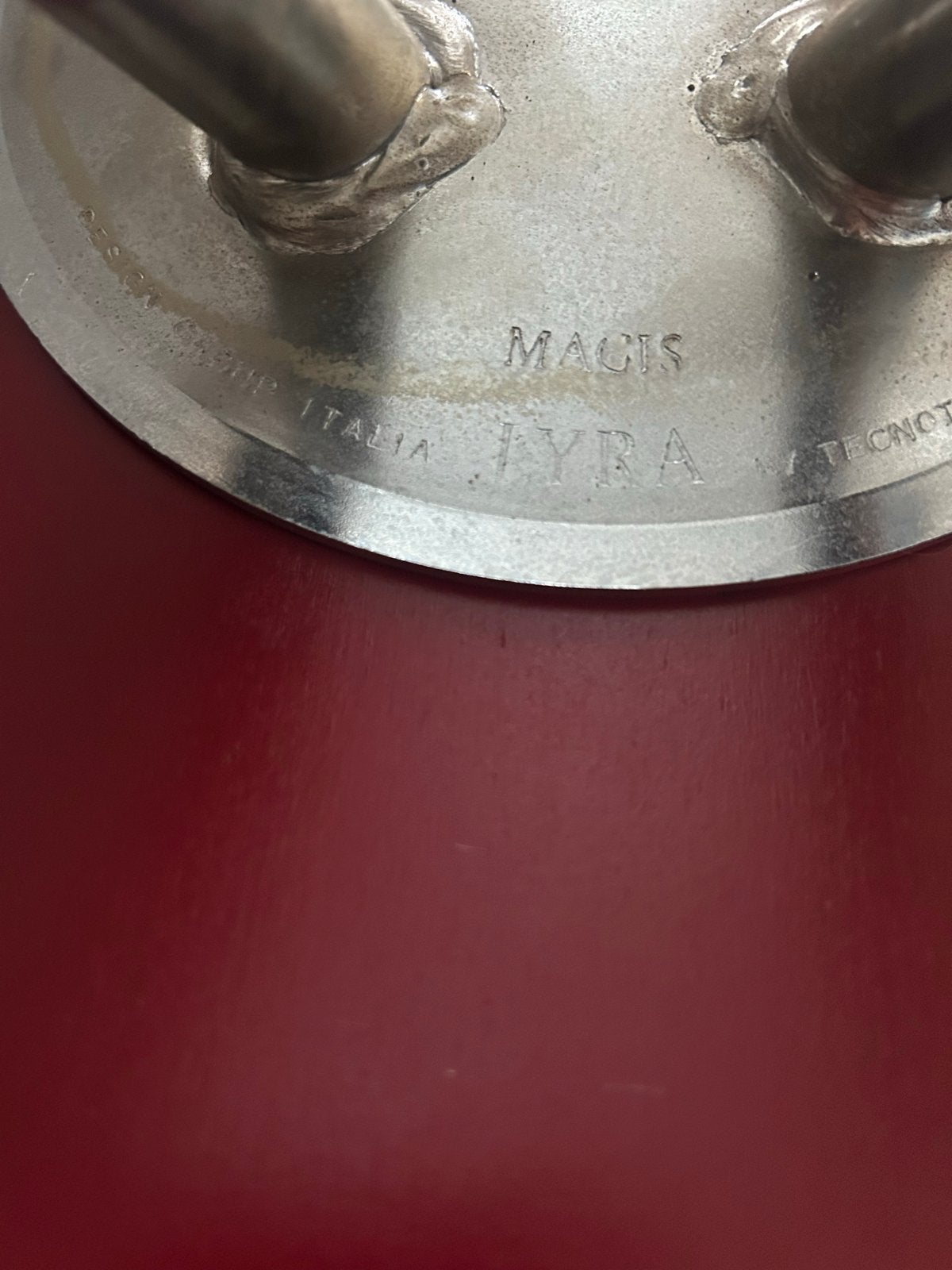 4 originele Magis Lyra barkrukken – Italiaans design rood, Ophalen, Gebruikt, Met voetsteun, 60 tot 90 cm