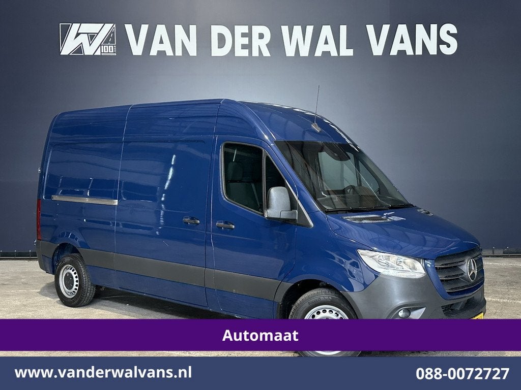 Mercedes-Benz Sprinter 214 CDI 143pk 9G-Tronic Automaat L2H2, Auto's, Stof, Gebruikt, Blauw, Multifunctioneel stuurwiel