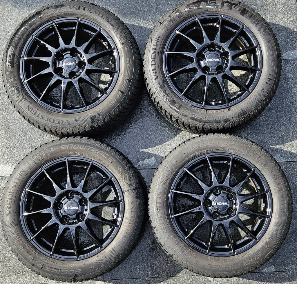 Complete Winterset Vredestein 205/55 R16 op Lichtmetaal, Ophalen, Gebruikt, 16 inch, Band(en)