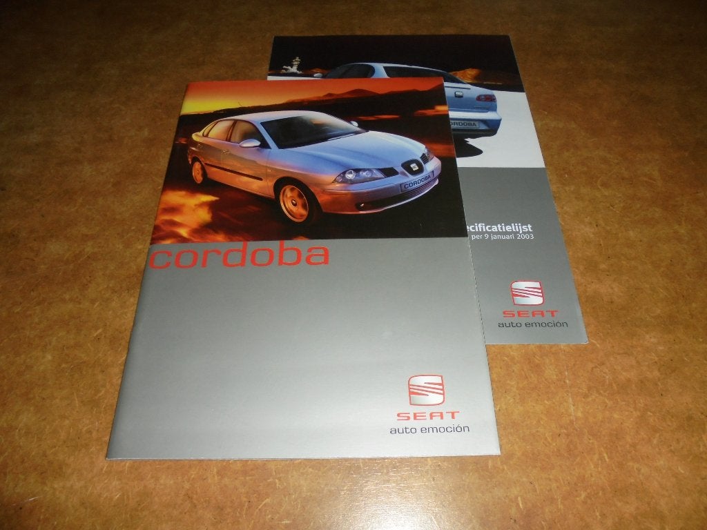 brochure Seat Cordoba  2003, Ophalen of Verzenden, Nieuw, Overige merken