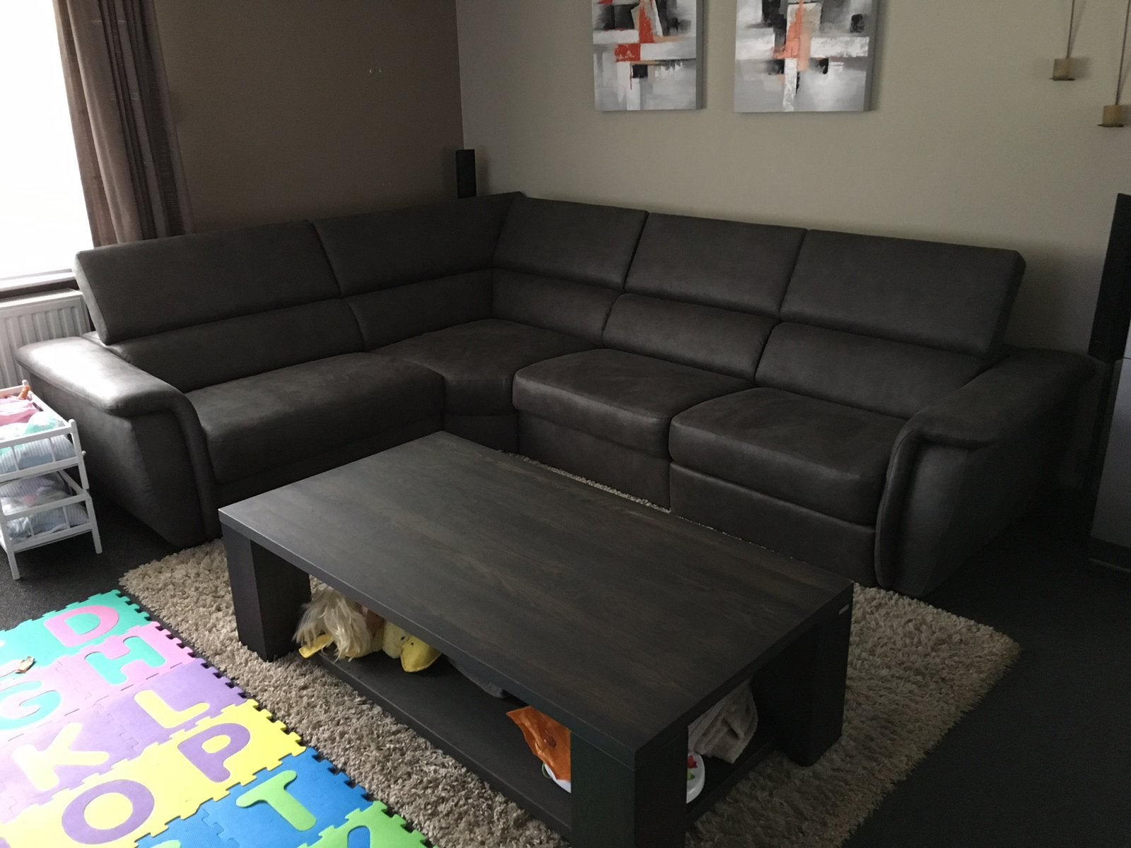 Hoeksalon, salontafel + eetkamertafel met 6 stoelen, Huis en Inrichting, Ophalen, Gebruikt, 4 tot 6 stoelen
