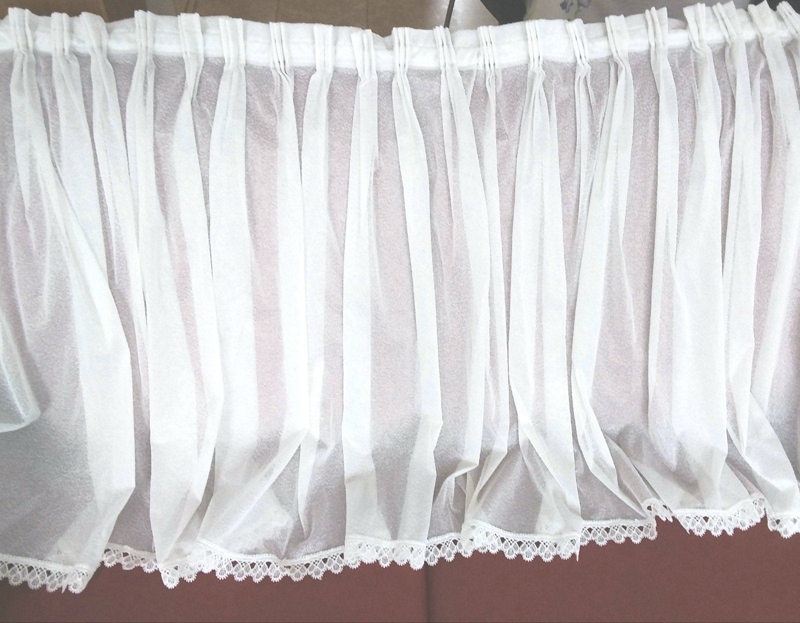 1 Witte vitrage strook van 73 cm hoog en 170 cm breed, Vitrage, 170 cm, Wit, Ophalen of Verzenden
