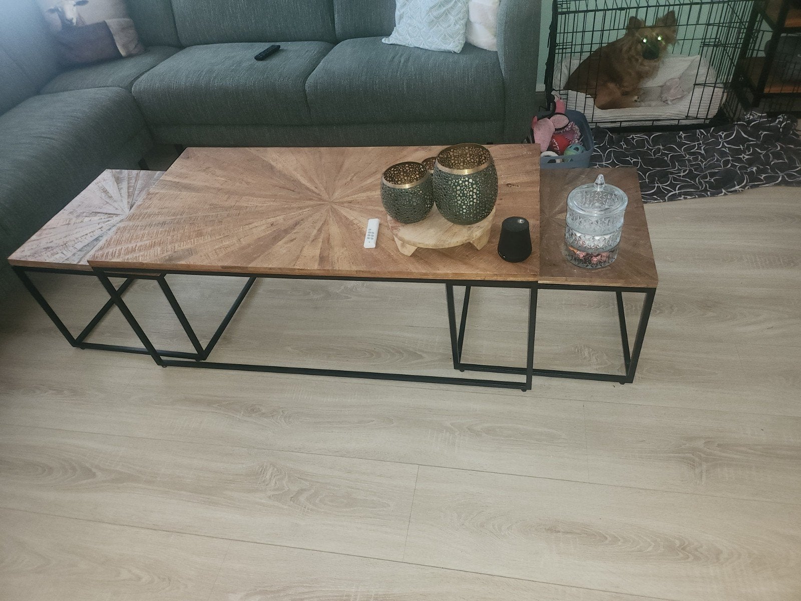 Mango Houten Salontafel 3-delig, Gebruikt, Ophalen, Overige houtsoorten, 100 tot 150 cm