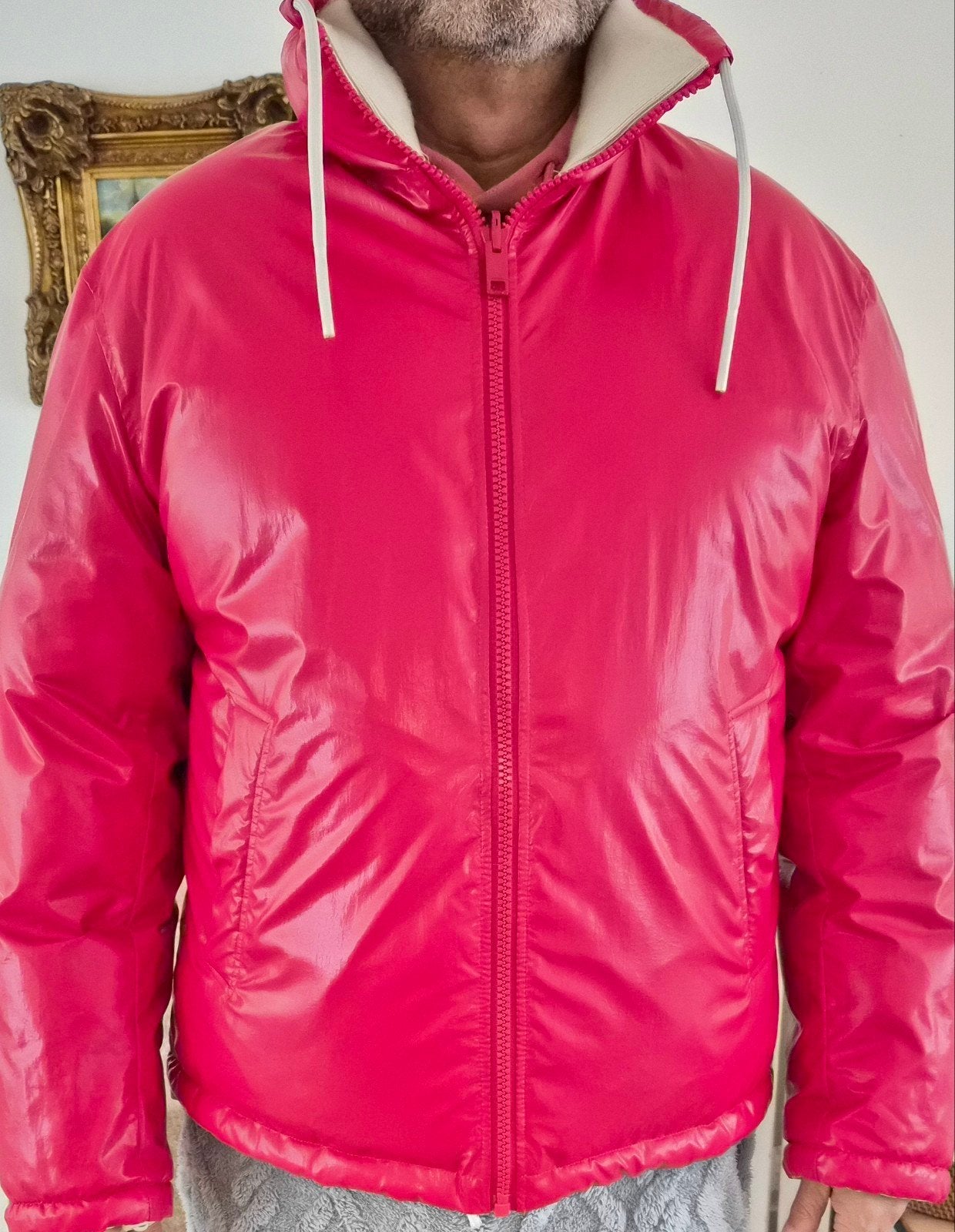 Diesel Omkeerbare Puffer Jas - Rood/Beige - Maat L, Maat 52/54 (L), Diesel, Meerkleurig, Ophalen of Verzenden
