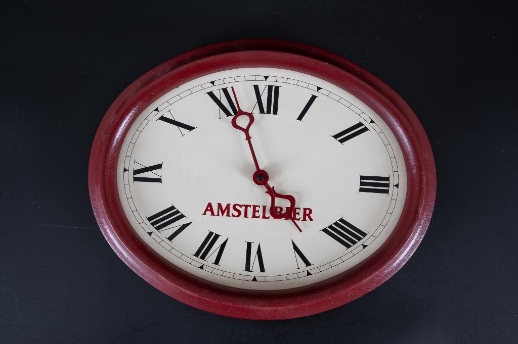Amstel wandklok, Verzamelen, Ophalen of Verzenden, Gebruikt, Reclamebord, Plaat of Schild, Amstel