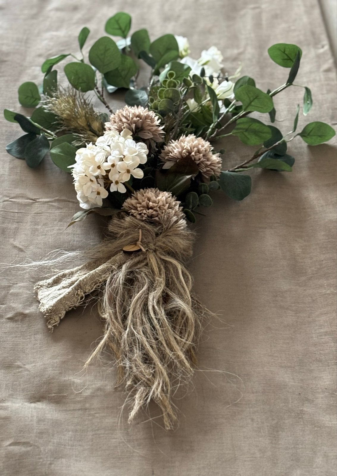 Prachtig kunstbloemstuk in natuurlijke tinten, Binnen, Nieuw, Textiel, Ophalen of Verzenden