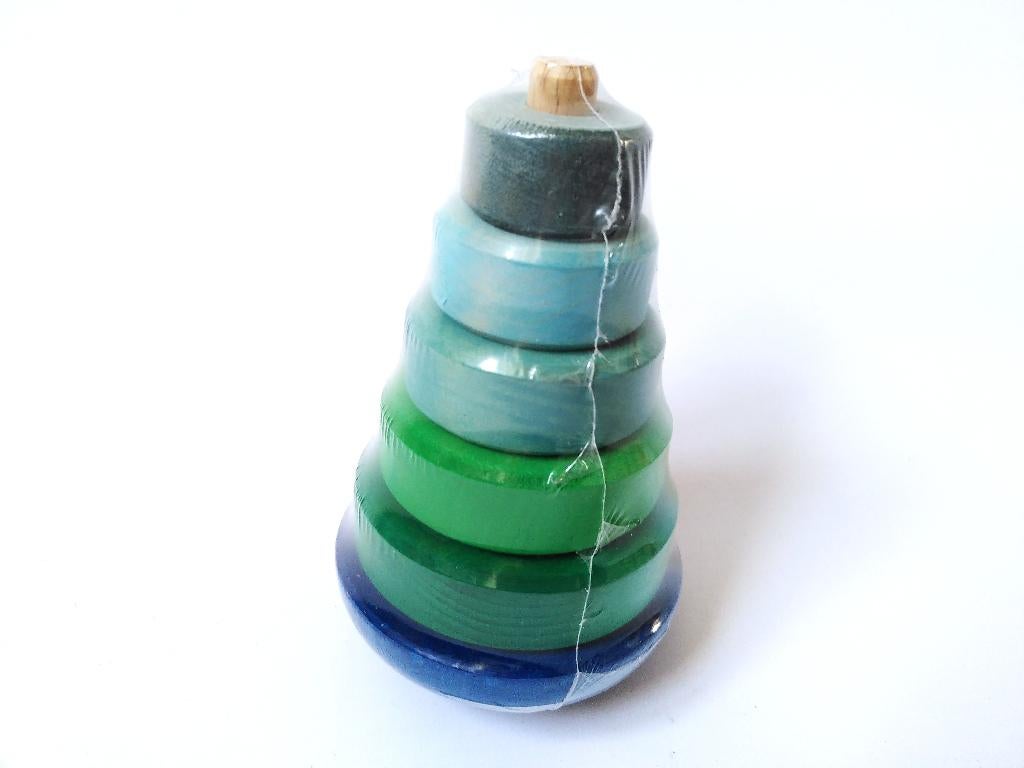 Grimm's Wiebelige stapeltoren Blauw/groen, Customercare@grimms.eu, Nieuw, Ophalen of Verzenden, Grimm's Spiel und Holz Design