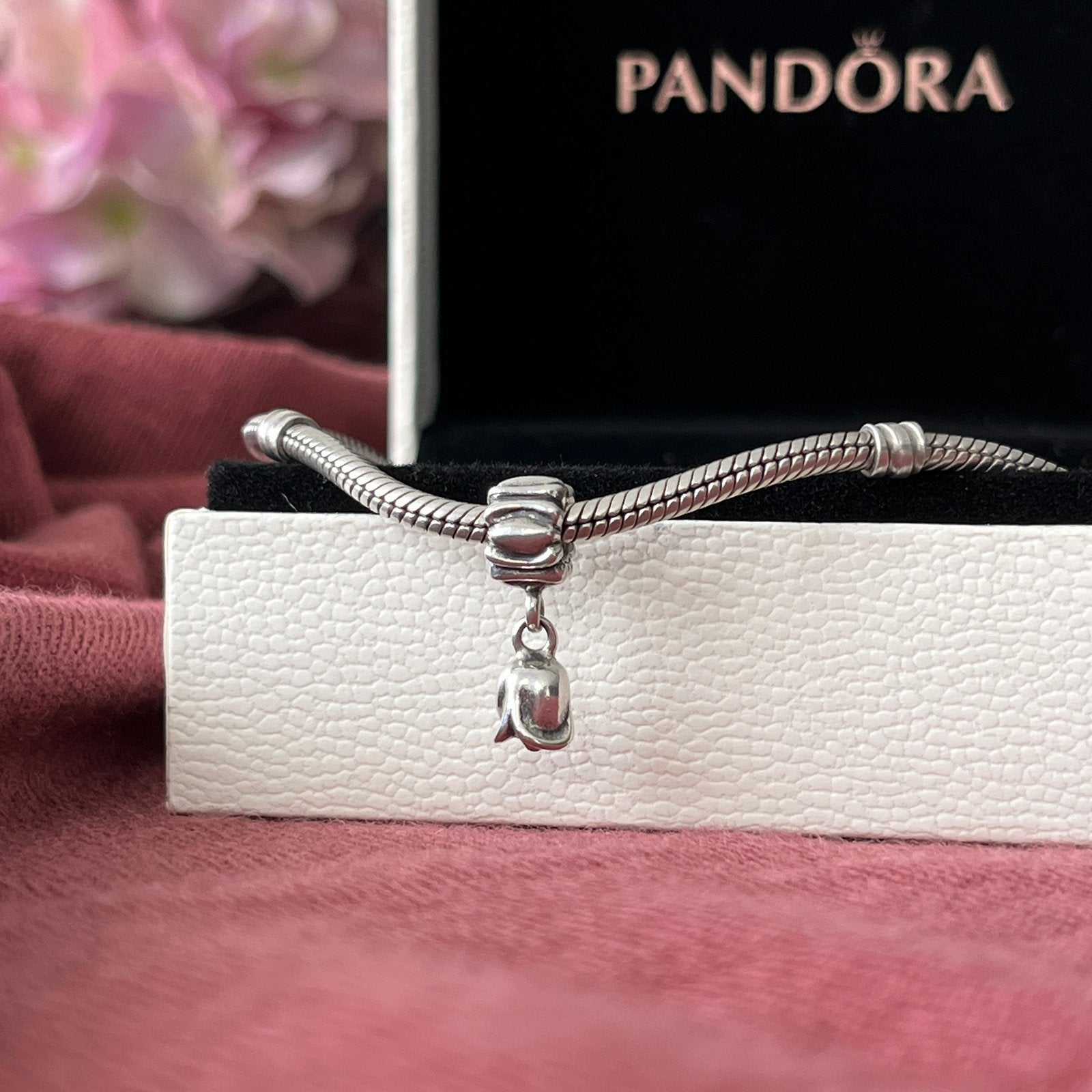Pandora bedel tulp retired, Sieraden, Tassen en Uiterlijk, Bedels, Ophalen of Verzenden, Zilver, Pandora