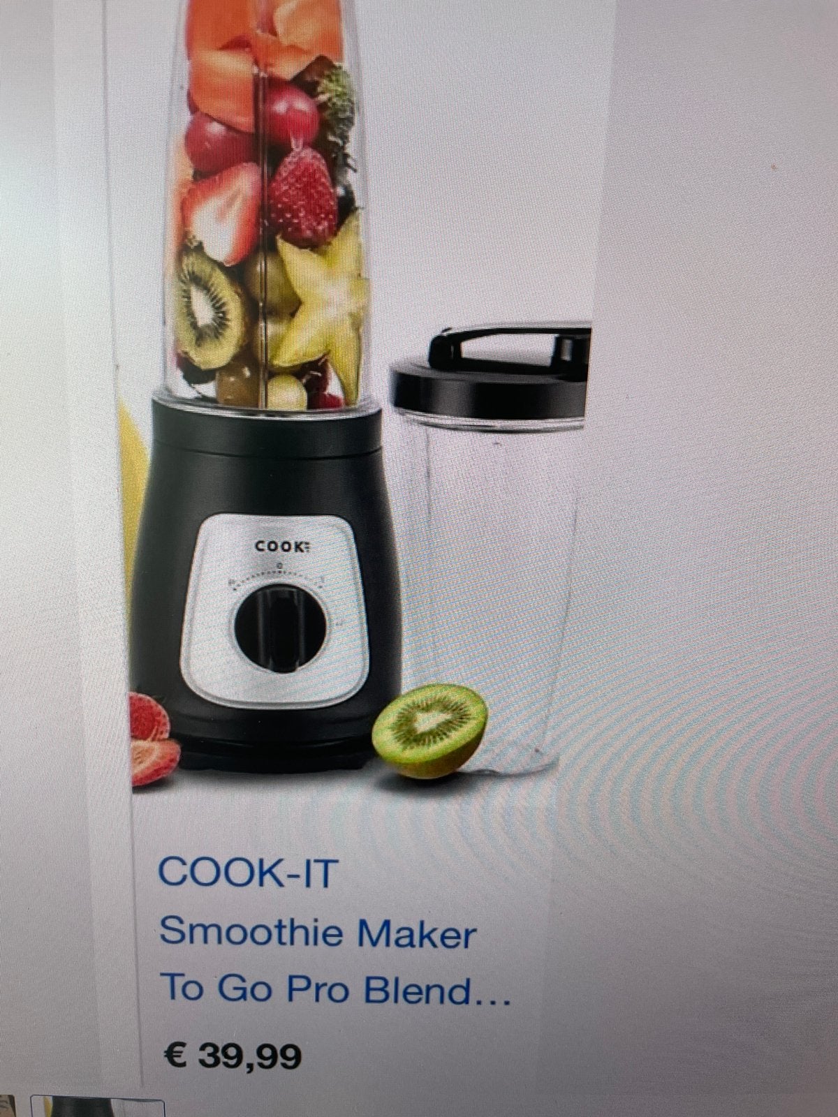 Blender (Nieuw) van Cook It to go met 2 drinkbekers 750ml, Ophalen, Nieuw, Blender to go