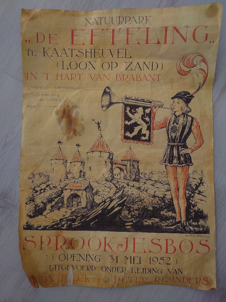 Efteling opening poster, Verzamelen, Efteling, Verzenden, Gebruikt, Overige typen