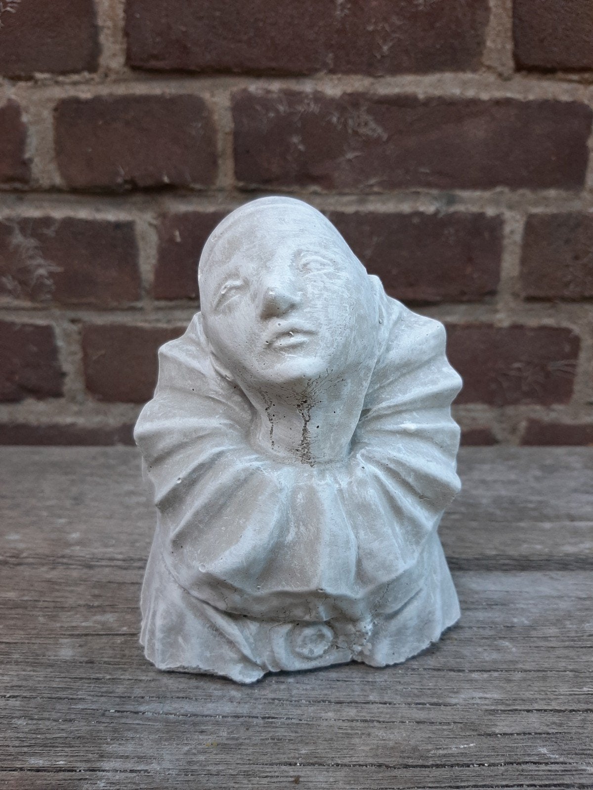 Pierrot betonnen beeld tuinbeeld beton beeldje, Ophalen of Verzenden