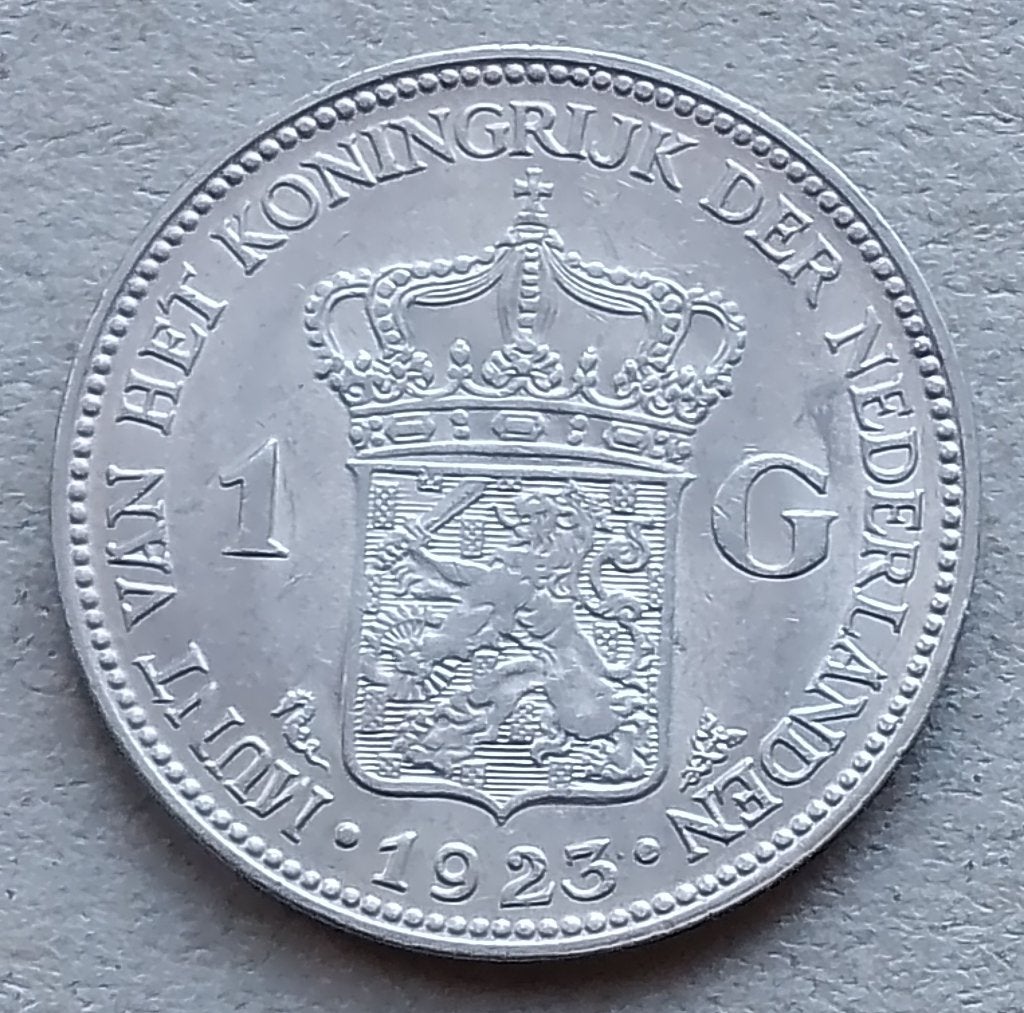 Nederland, 1 gulden 1923, 1 gulden, Zilver, Ophalen of Verzenden, Koningin Wilhelmina