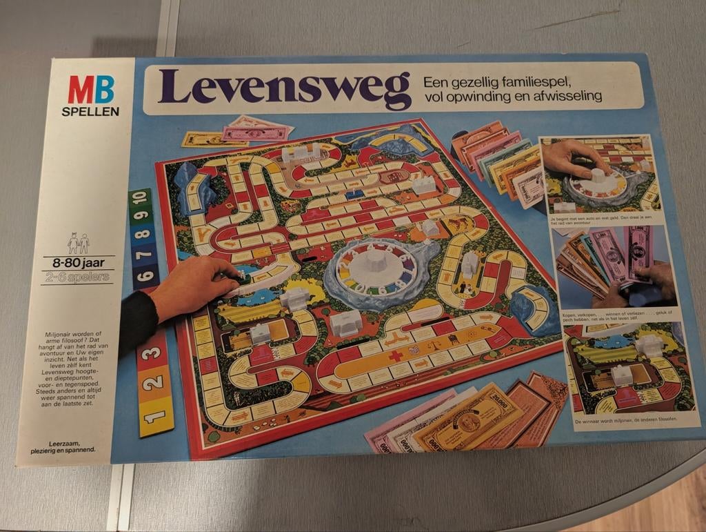 Levensweg Bordspel - Klassiek Familieplezier, Hobby en Vrije tijd, Gezelschapsspellen | Bordspellen, Gebruikt, Drie of vier spelers