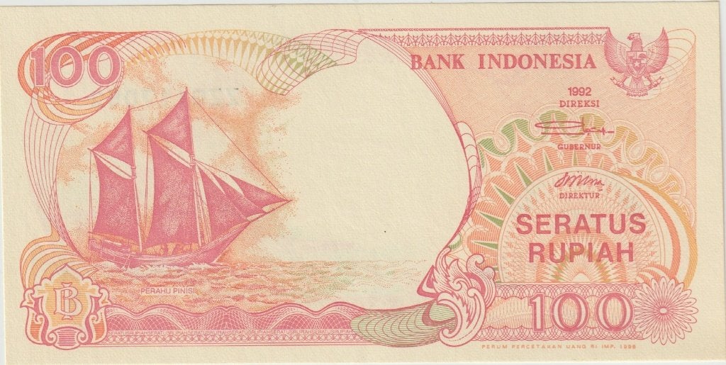 Indonesië bankbiljet 100 Rupiah 1992, Postzegels en Munten, Bankbiljetten | Azië, Ophalen of Verzenden, Zuidoost-Azië, Los biljet