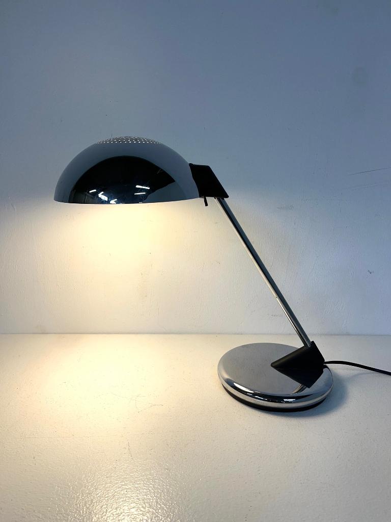 vintage design chrome Italiaanse bureaulamp uit de jaren 70, Ophalen of Verzenden, Gebruikt