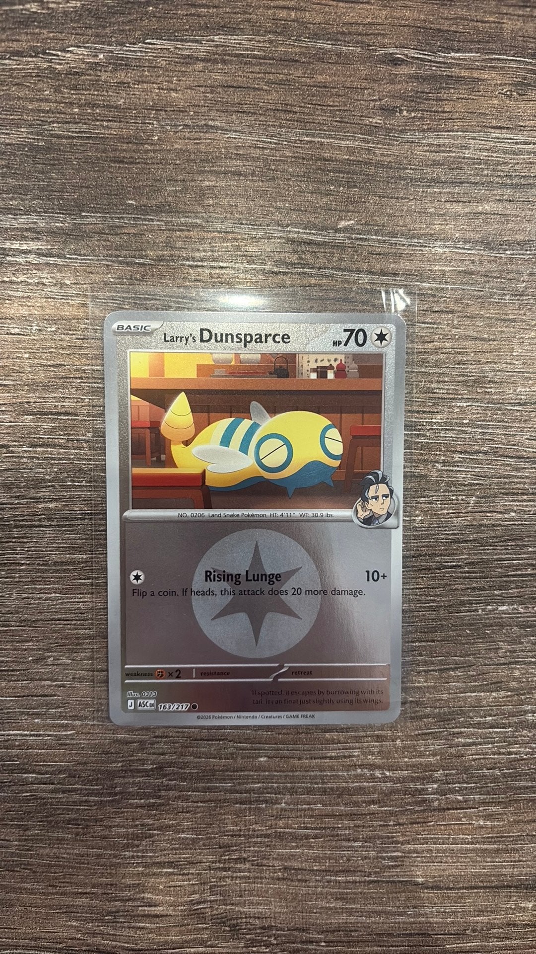 ASC Larry’s Dunsparce 163/217 Energy Reverse holo, Ophalen of Verzenden, Zo goed als nieuw