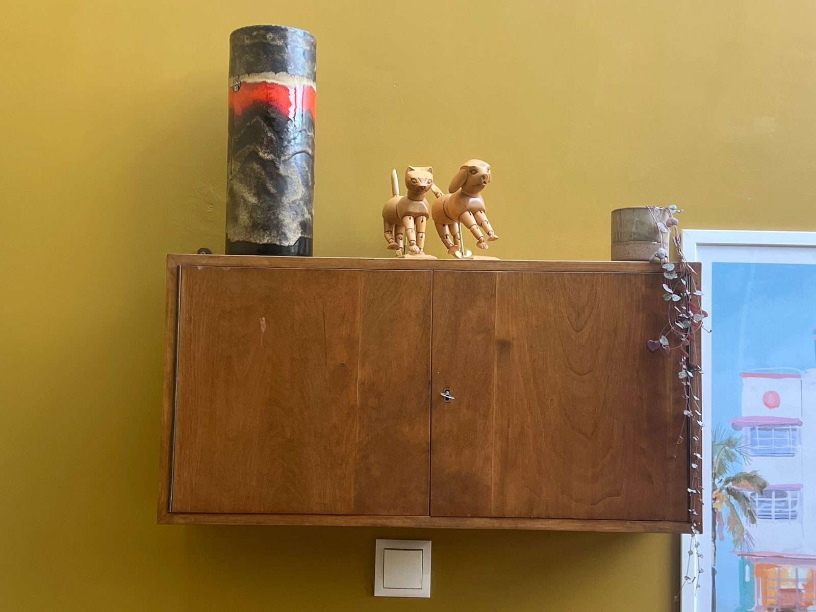 Vintage Zweeds wandkastje - Teak fineer, Ophalen