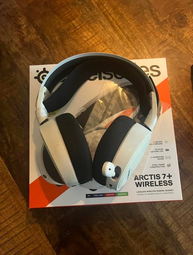 SteelSeries Arctis 7+ Wireless Gaming Headset, Computers en Software, Headsets, Zo goed als nieuw, Over-ear, Draadloos, Gaming headset