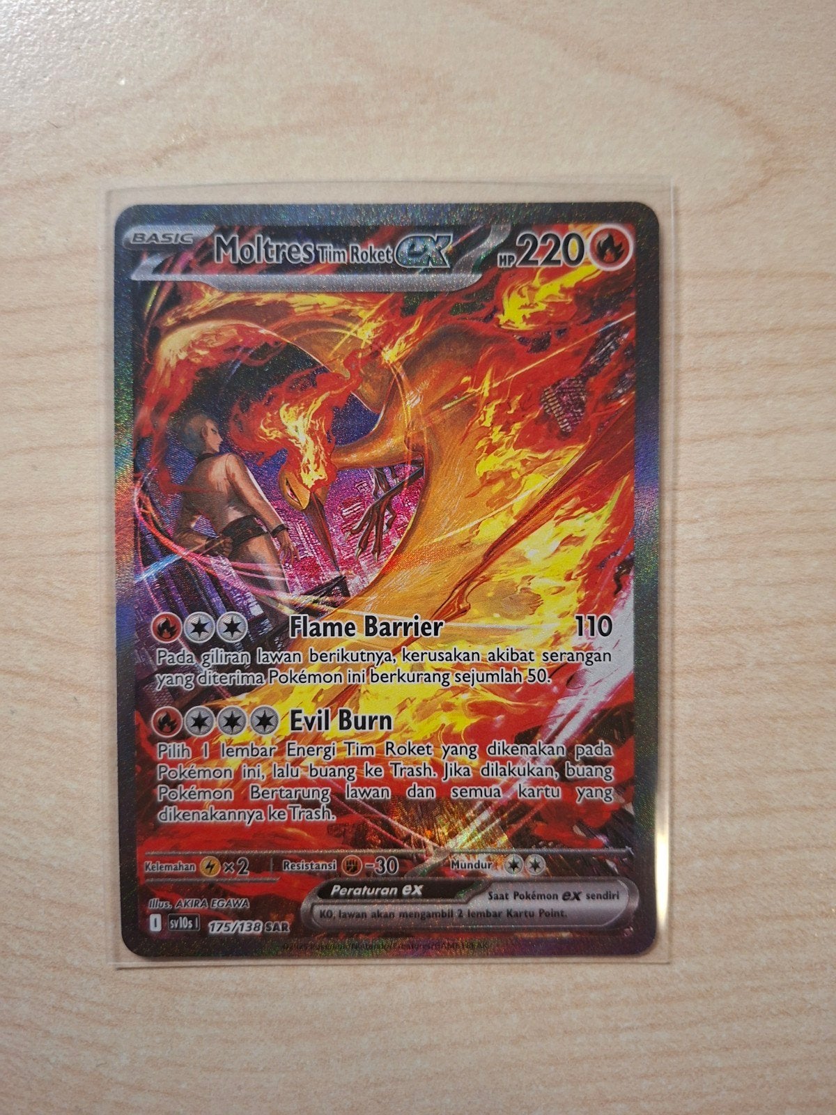 Team Rocket's Moltres ex (SV10s 175), Ophalen of Verzenden, Zo goed als nieuw, Losse kaart, Foil