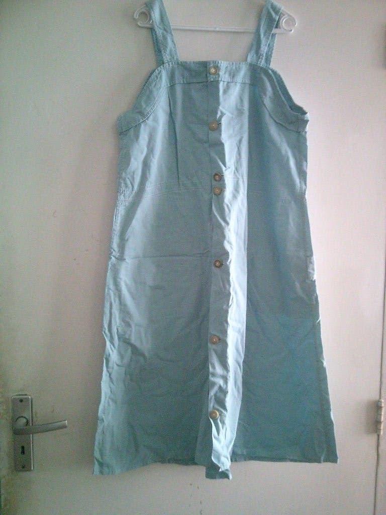 Vintage zomerjurk, Maat 38/40 (M), Blauw, Ophalen of Verzenden, Zo goed als nieuw