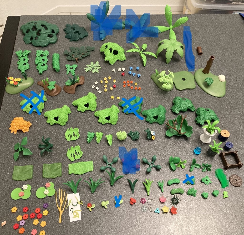 Playmobil bloem plant boom bomen bloempot waterlelie bosgro, Ophalen of Verzenden, Zo goed als nieuw, Losse onderdelen