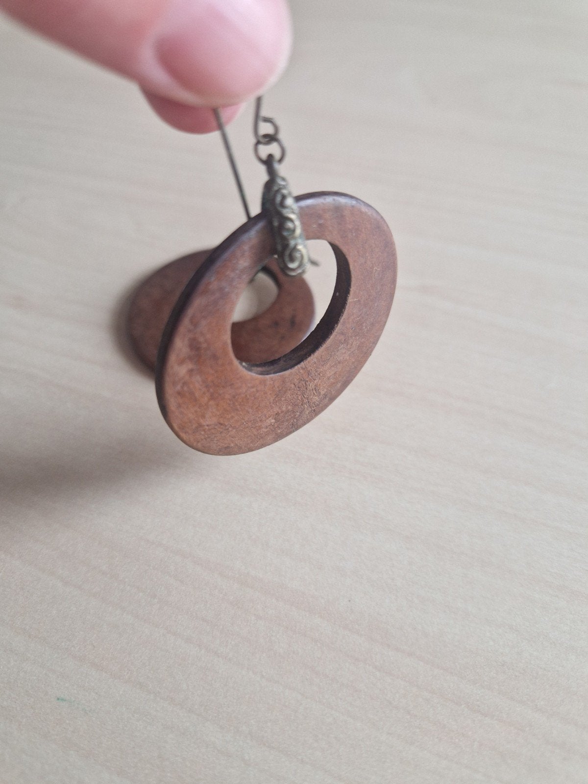 Ibizastijl houten oorhangers, Overige materialen, Bruin, Ophalen of Verzenden, Hangers