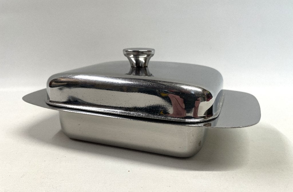 botervloot, Alessi 137, roestvrij staal jaren ’70 vintage, Zilver, Ophalen of Verzenden, Overige typen, Gebruikt