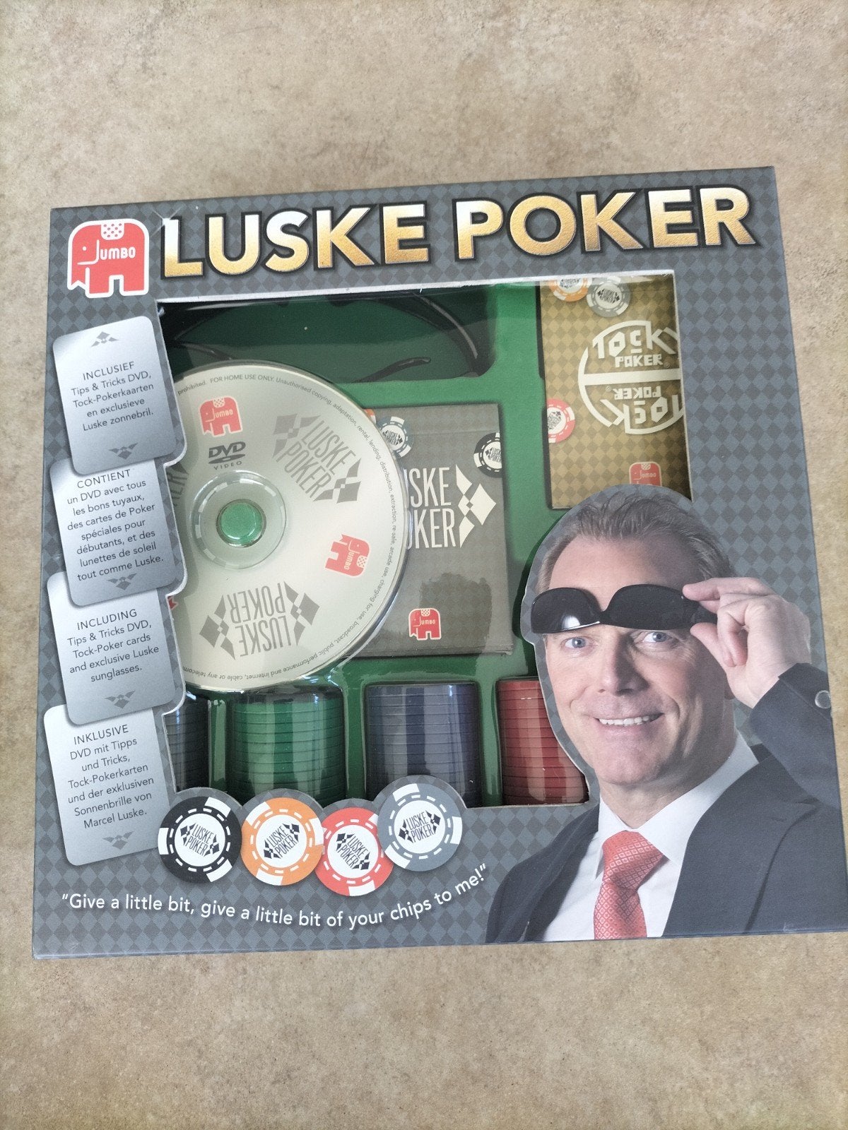 Jumbo Luske Poker Set - Inclusief DVD en Chips, Vijf spelers of meer, Ophalen, Zo goed als nieuw, Jumbo
