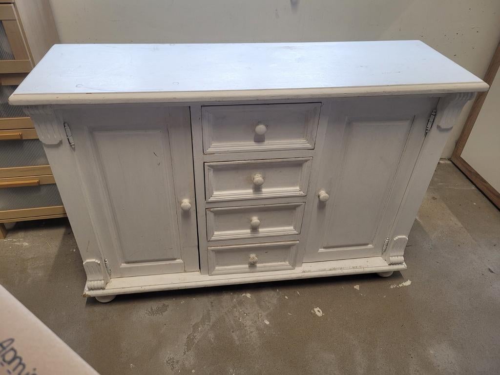 Witte kast met lades en deuren - 130x90x40 cm, Gebruikt, Ophalen of Verzenden, 25 tot 50 cm, Met deur(en)