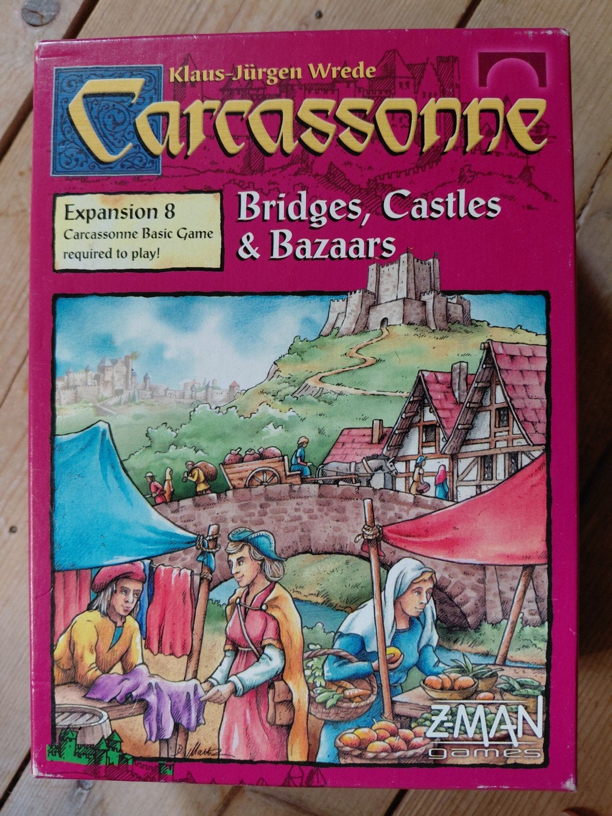 Carcassonne Uitbreiding: Bruggen, burchten en bazaars, Drie of vier spelers, Ophalen of Verzenden, Zo goed als nieuw, Z-Man Games Inc.