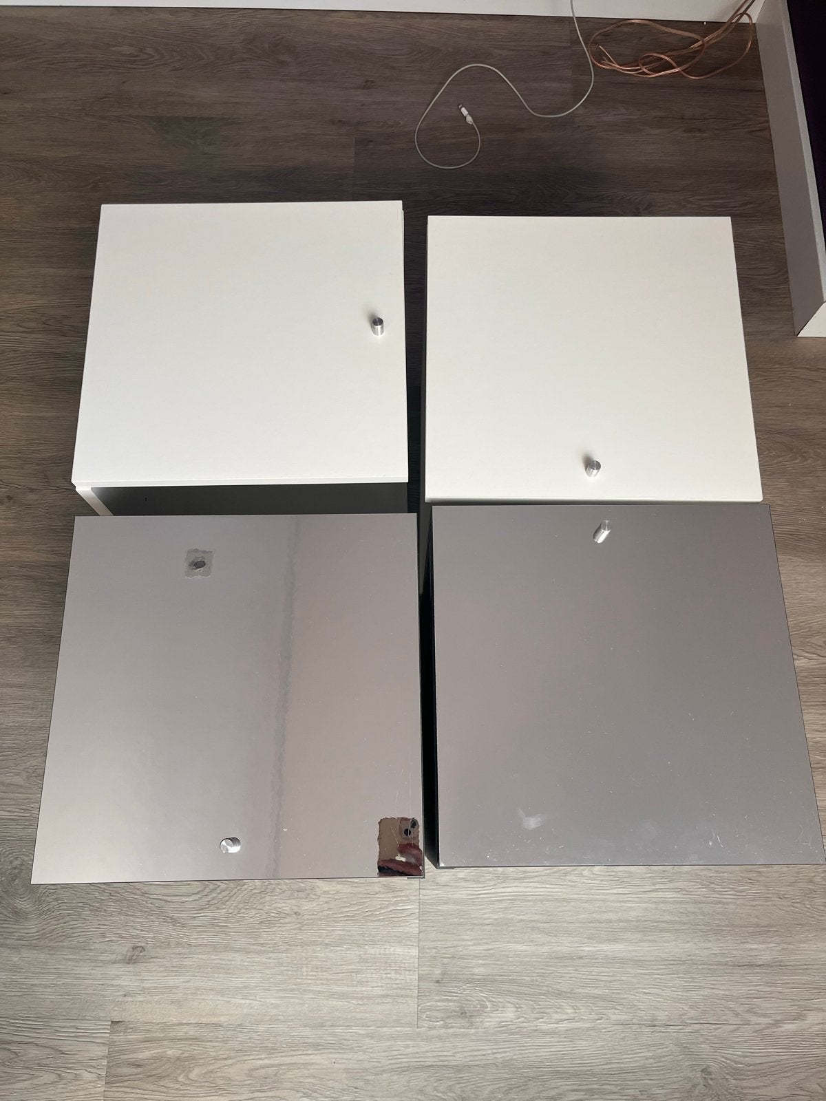 IKEA kallax inzet met deurtje - 2 Wit en 2 Spiegel, Ophalen, Zo goed als nieuw