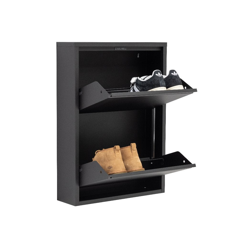 ALRECU Schoenenkast 2 kleppen wit - zwart - grijs (nieuw), Ophalen of Verzenden, Nieuw, Overzichtelijk opbergen van jouw kostbare schoenen