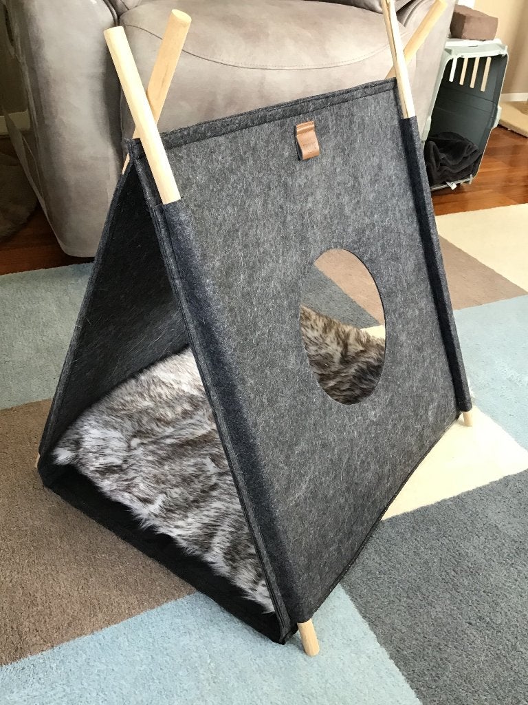 Kattenmand tent tipi, Dieren en Toebehoren, Kattenmanden, Ophalen, Zo goed als nieuw, Vilt