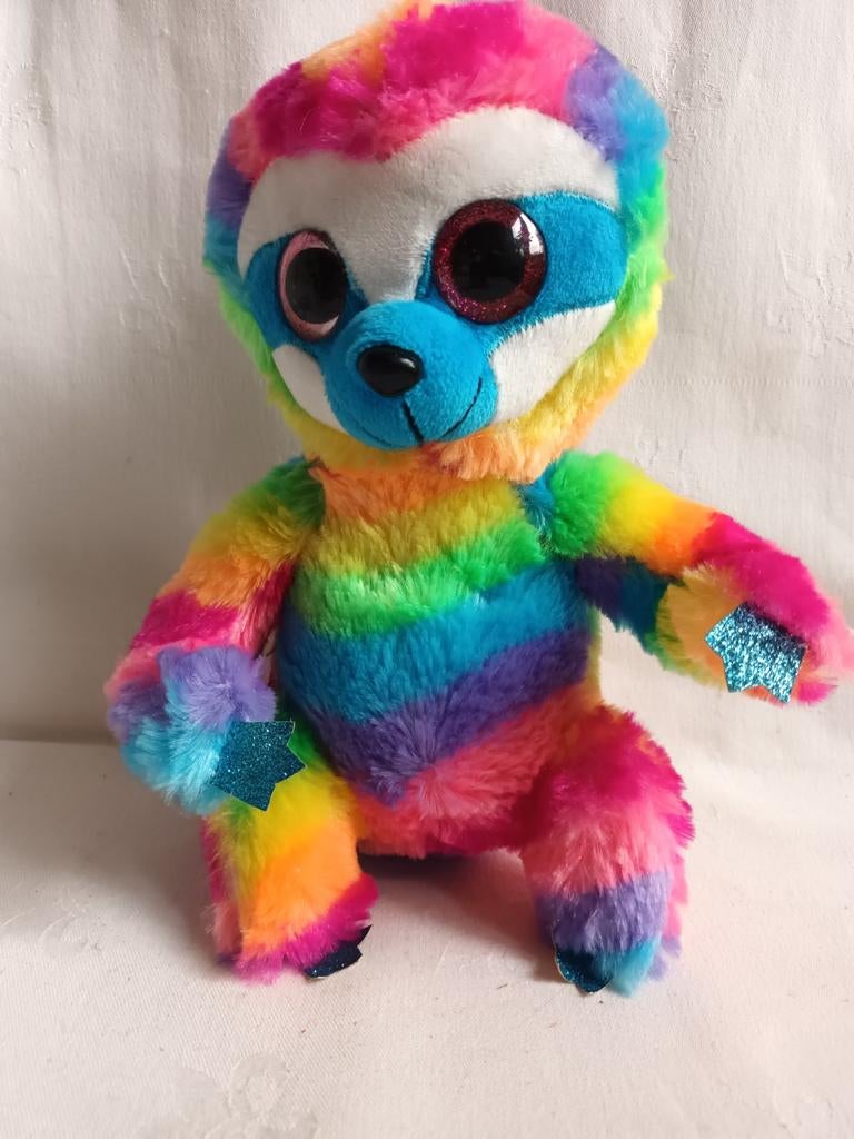 Nicky Toy Beanie Boo luipaard Cooper Regenboog knuffel, Ophalen of Verzenden, Zo goed als nieuw, Overige typen