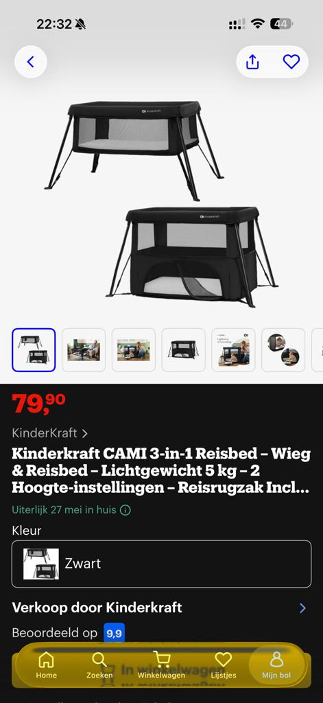 Zo goed als nieuw reisbedje/wieg/box met extra matras, Ophalen, Zo goed als nieuw, Reisbedje