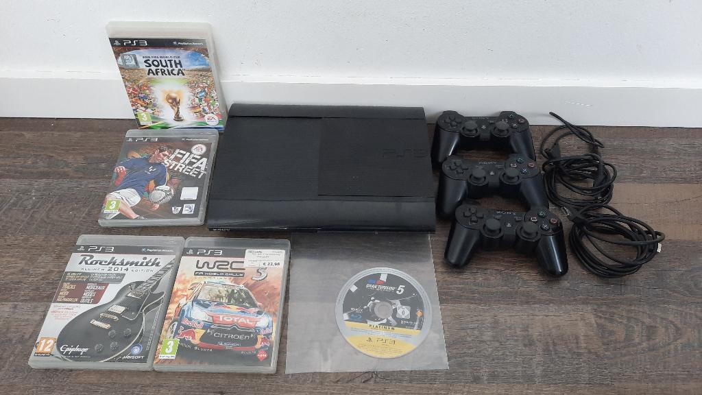 Playstation 3 Super Slim 500GB + 3 Controllers / Spelen, Spelcomputers en Games, Spelcomputers | Sony PlayStation 3, Super Slim